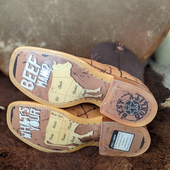 TIN HAUL "Bob Wire" mens Cowboy Western cattle rancher boots NEW with tags - Picture 16 of 16